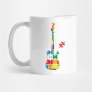 Color Puzzle T-Style Electric Guitar Silhouette Mug